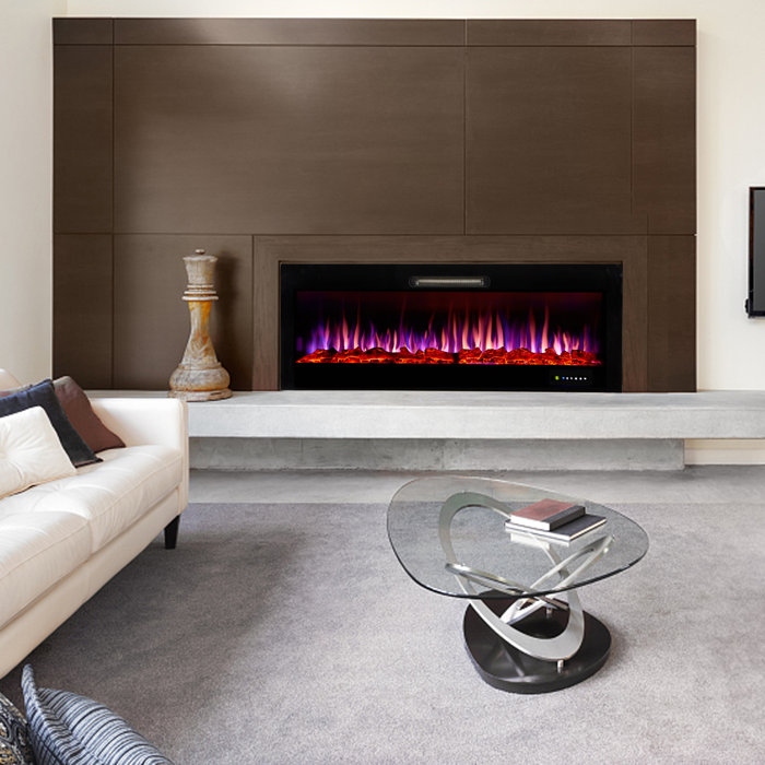 Symple Stuff Paynesville Recessed & Wall Mounted Electric Fireplace